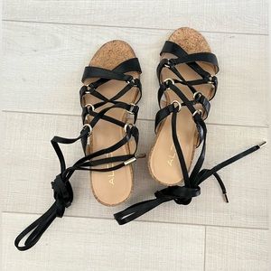 Aldo black lace-up sandals
